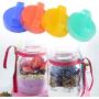 iEFiEL 4 Pack Easy Grip Mason Caps Lids with Handle for Regular Mason Jar Canning Drinking Bottle Multicolor One Size