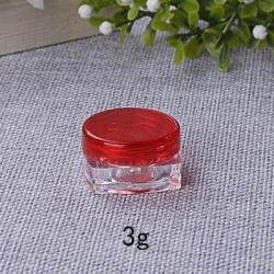 50 Pcs 3ml/5ml(3g/5g) Plastic Empty Travel Refillable Comestic Face Hand Cream Ointment Sample Container Bottles Jar Pot Case with Red Lid (3ml/3g)