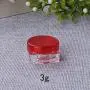 50 Stück 3ml/5ml (3g/5g) Kunststoff Leere Reise-Refillbare Kosmetik Gesicht Hand Creme Salbe Probe Behälter Flasche Jar Dose mit Rotem Deckel (3ml/3g)