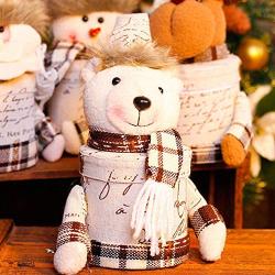 preliked Lovely Christmas Candy Can Gift Box with Santa Reindeer Elk Shapr Bear Coffee Tea Jar Home Decoration - Bear
