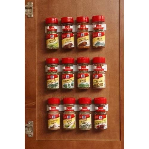Bellemain Spice Gripper Clip Strips for Plastic Jars - Set of 3, Holds 12 Jars