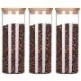 ALXDR Clear Glass Food Storage Containers for Tea, Coffee Beans, Candy, Cookie, 1000Ml 3 Packs Glass Jars with Airtight Bamboo Lid