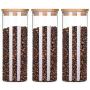 ALXDR Clear Glass Food Storage Containers for Tea, Coffee Beans, Candy, Cookie, 1000Ml 3 Packs Glass Jars with Airtight Bamboo Lid