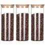 ALXDR Clear Glass Food Storage Containers for Tea, Coffee Beans, Candy, Cookie, 1000Ml 3 Packs Glass Jars with Airtight Bamboo Lid ALXDR Clear Glass Food Storage Containers for Tea, Coffee Beans, Candy, Cookie, 1000Ml 3 Packs Glass Jars with Airtight Bamboo Lid