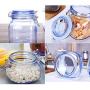 Sealed Storage Jar Food Grains Blue Transparent Glass Bottle With Buckle Tea Coffee Seal Storage Cans DELICATEWNN (color : 500ml, Size : 1 piece)
