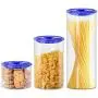 LOCGFF 3 Pack Glass Storage Jars with Sealed Lids, Bpa Free High Borosilicate Glass Cookies Jars, for Candy, Cookie, Rice, Sugar, Flour, Pasta, Nuts LOCGFF 3 Pack Glass Storage Jars with Sealed Lids, Bpa Free High Borosilicate Glass Cookies Jars, for Candy, Cookie, Rice, Sugar, Flour, Pasta, Nuts