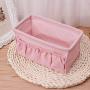 Milue Home Foldable Make Up Storage Box Desktop Cosmetic Organizer Makeup Container (Pink)