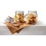 Set of 2, 32 Ounce Clear Airtight Canister Set with Chalkboard Labels, Glass Jars for Cereal, Flour, Pantry Storage Jars