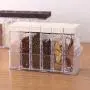 Kitchen Seasoning Boxes Bottles Jars Plastic Spice Lid Storage Organizer Sugar Pepper Layers Box Home,Brown