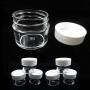 12 Empty 15ML Clear Cosmetic Travel Pot Size Cream Jars Sample Containers Lids