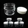 12 Empty 15ML Clear Cosmetic Travel Pot Size Cream Jars Sample Containers Lids 12 Empty 15ML Clear Cosmetic Travel Pot Size Cream Jars Sample Containers Lids