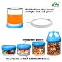 SELEWARE Portable and Stackable 4-Piece Twist Lock Panda Storage Jars Snack Container to Contain Formula, Snacks, Nuts, Drinks and More, BPA and Phthalate Free, 31oz Blue