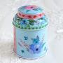 Vintage Blumen Zylinder Mini Tin Box, Samtütel, Tee-Behälter, Lebensmittelbehälter für Tee, Kaffee, Kräuter, Süßigkeiten, Zucker, Gewürze, Kerzen – MT-01