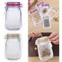 Tenrry Fast and Good Zipper Reusable Food Storage Snack Sandwich Bags Jar Shape Large
