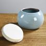 YTH-Box Ceramic Container, Candy Cans, Ceramic Jar, Tea Caddy Food Storage Jar Canister with Airtight Lid-Blue