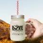 Brown Love Four Legged Word Many Not Perfect But Dog Loves Frosted Glass Mason Jar With Straw