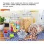 PPLK Glass Storage Tank Kitchen Transparent Dried Fruit Miscellaneous Grains Jar Tea Storage Bottle Food Sealed Cans,Clear,M PPLK Glass Storage Tank Kitchen Transparent Dried Fruit Miscellaneous Grains Jar Tea Storage Bottle Food Sealed Cans,Clear,M