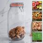 Argon Tableware Glass Storage Jar with Airtight Clip Lid - 2 Litre - Clear Seal