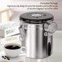 Coffee Canister Stainless Steel Coffee Canister Airtight With Scoop Large Coffee Canister Sets For The Kitchen (1 Lb) GYJ