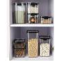 Food Storage Container With Lids,Transparent,Stackable Food Storage Containers With Airtight Lids,Cereal Storage Container Set With Bilateral Lock Buckle,Save Space,Durable,700ML