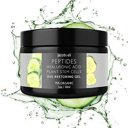 Eye Cream Gel - Top Influencer - Organic & Vegan - Luxury Quality for Dark Circles, Puffiness, Wrinkles Crows Feet & Bags Packed with Plant Stem Cells, Vitamin E, Jojoba Oil, Argan Oil & Much More n