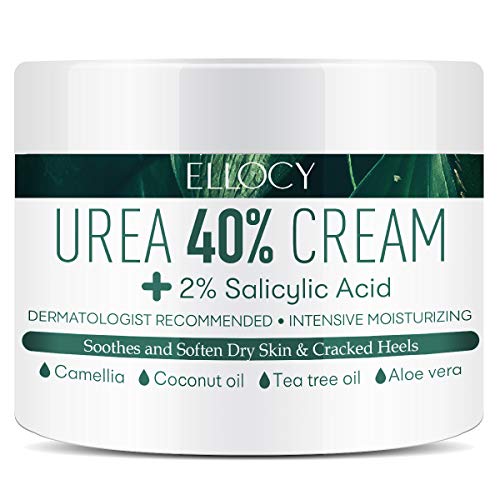 Ellocy Urea 40% Foot Cream Plus Salicylic Acid 4.2 Oz, Best Callus Remover - Moisturizes and Rehydrates Feet, Knees & Elbows - For Thick, Cracked, Rough, Dead & Dry Skin