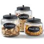 Mason Clear Glass Canisters with Chalk Panels, Set of 3