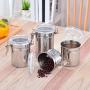 Yinpinxinmao Stainless Steel Airtight Canister Set, Food Storage Container for Kitchen Counter, Sugar, Coffee, Canister with Clear Acrylic Lid Locking Clamp S 4inch
