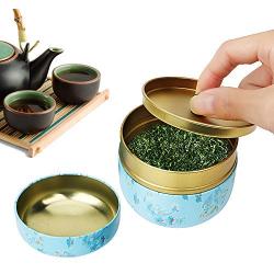 Tea Caddies Tea Jar Storage Holder Teaware Coffee Powder Organizer Cans Round Metal Tea Box Mini Matcha Container,E