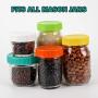 NAQIFU 16 Pack Colored Plastic Mason Jar Lids with 8 Regular Mouth 70mm & 8 Wide Mouth 86mm Recyclable Plastic Storage Caps for Ball Kerr Jar Lids