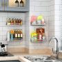 Eclenyes 40 x 12cm Single Tier Spice Rack Organizer Kitchen Wall Mounted Jar Bottle Storage Rack