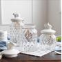 Transparent crystal storage jar candy jar creative snack storage jar practical transparent glass bottle kitchen storage tank,1pcs-M