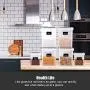 【ME.FAN Boîtes de Rangement Alimentaire [Lot de 6] Conteneurs pour Stockage de Farine- Garde-Manger, Boîtes d'Entreposage Airtight avec 5 Set Tasses Mesurables & 24 Étiquettes & Stylo – Noir】