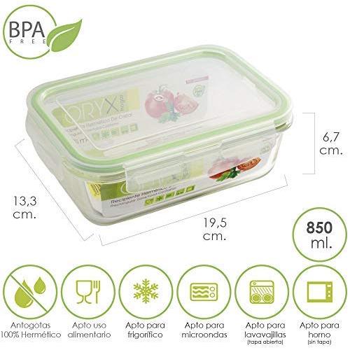 ORYX Storage Container, 850 ml, Green, 14 x 19 x 7 cm