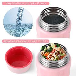 Vmotor Insulated Lunch Container Thermos Food Jar 17 oz Stainless Steel Vacuum Bento Lunch Box for Kids Adult with Spoon Leak Proof Hot Cold Food for School Office Picnic Travel Outdoors