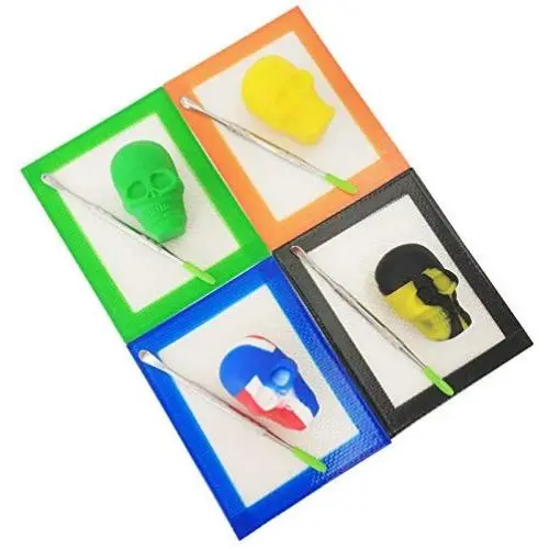 SZBS A Set Silicone Mat 15ml Container Skull-Shape Container Wax Oil Container Concentrate Storage Containers Wax Silicone Jars (Random color) SZBS A Set Silicone Mat 15ml Container Skull-Shape Container Wax Oil Container Concentrate Storage Containers Wax Silicone Jars (Random color)