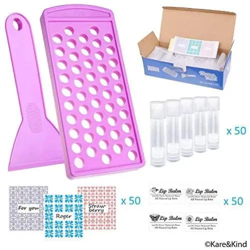 Kit de Fabrication de Baumes à Lèvres - Plateau de Remplissage et Spatule - Sans BPA - 50 Tubes à Lèvres Vides avec Caps (Clairs) - 3/16 Oz (5,5 ml) - 50 Stickers Écritables et 50 Stickers Pré-Imprimés - Faites Vos Propres Baumes Naturels Kit de Fabrication de Baumes à Lèvres - Plateau de Remplissage et Spatule - Sans BPA - 50 Tubes à Lèvres Vides avec Caps (Clairs) - 3/16 Oz (5,5 ml) - 50 Stickers Écritables et 50 Stickers Pré-Imprimés - Faites Vos Propres Baumes Naturels