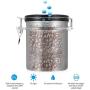 Airtight Coffee Container Storage Canister,Stainless Steel Coffee Beans Ground for Fresher Container Built-in One Way Valve (Silver, 16oz)