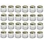 Nakpunar 1.5 oz Mini Oval Hexagon Glass Jars with Gold Plastisol Lined Lids - Set of 24 - Value Pack