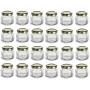 Nakpunar 1.5 oz Mini Oval Hexagon Glass Jars with Gold Plastisol Lined Lids - Set of 24 - Value Pack