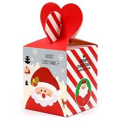 BLagenertJ 10Pcs Gift Paper Box Santa Pattern Gift Candy Apples Storage Box Bag for Christmas Party Favors Decoration Red Santa Claus#