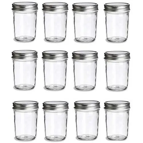 Bocal Premium, 12 pcs, 8 oz, Bouteilles en verre Mason avec couvercles pour confitures, miel, cadeaux de mariage, cadeaux de douche, aliments pour bébés, mise en conserve, épices, demi-pint. Bocal Premium, 12 pcs, 8 oz, Bouteilles en verre Mason avec couvercles pour confitures, miel, cadeaux de mariage, cadeaux de douche, aliments pour bébés, mise en conserve, épices, demi-pint.