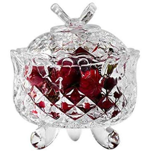 YL LY Creative European Crystal Glass Sugar Cans Coffee Candy Jar Sugar Cylinder Cotton Swab Storage Glass With Lid