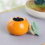 KUKI Cute Orange Shape Ceramic Portable Travel Tea Seal Canister Jar Storage/Tea Containers/Tea Pot/Tea Candy/Coffee Bean Storage/Business Wedding Gifts (one pcs)