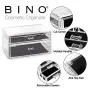 BINO 2 Ablagefächer Acryl Schmuck- und Make-up-Organizer, Klare Kosmetik-Organizer Schminkschrank Aufbewahrungsdisplay Box Make-up Organizer und Aufbewahrung Schminkstand