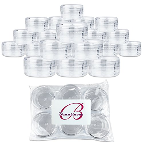 (Quantity: 24 Pieces) Beauticom 15G/15ML (0.5oz) Round Clear Jars with Screw Cap Lid for Lotion, Creams, Toners, Lip Balms, Makeup Samples - BPA Free