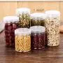 UPKOCH 10 pcs Food Storage Can Plastic Wild-mouth Sealed Transparent Container Storage Jar with Lid for Coffee Bean Honey Nuts (700ml)