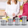 Wandisy Stainless Steel Kitchen Food Storage Container,Tea Jars Coffee Pots Sugar Containers Tins Kitchen Storage Canisters(XL)