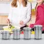 Wandisy Edelstahl Küchen Lebensmittel Aufbewahrungskrüger, Tee Gläser, Kaffee Sets, Zucker Behälter – Groß (XL)