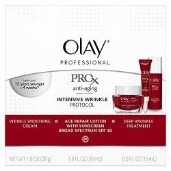 Wrinkle Kit by Olay Professional - Includes Pro-X Lotion with Sunscreen SPF 30, Anti-Aging Treatment, and Wrinkle Cream